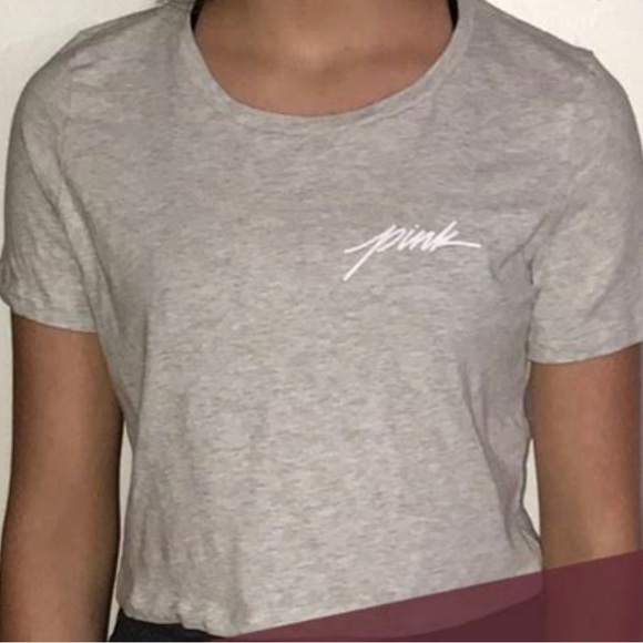 PINK Victoria's Secret Tops - PINK Grey Tee Cropped size XS